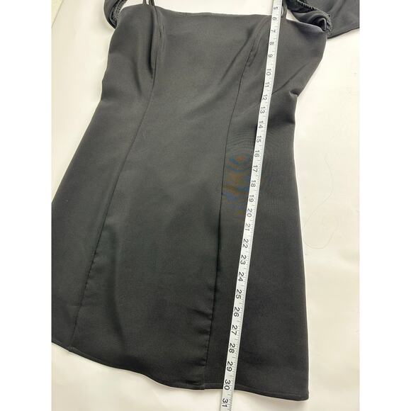 Privacy Please Revolve Size Medium Laguna Mini Dress Black Chiffon Sleeves - Picture 8 of 9